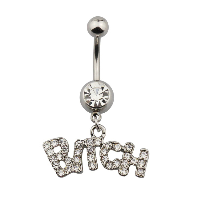 Sexy Navel Piercing Belly Ring Belly Button Rings Barbell Bar Zircon Dangling Ombligo Party Round for Woman Body Jewelry 14g