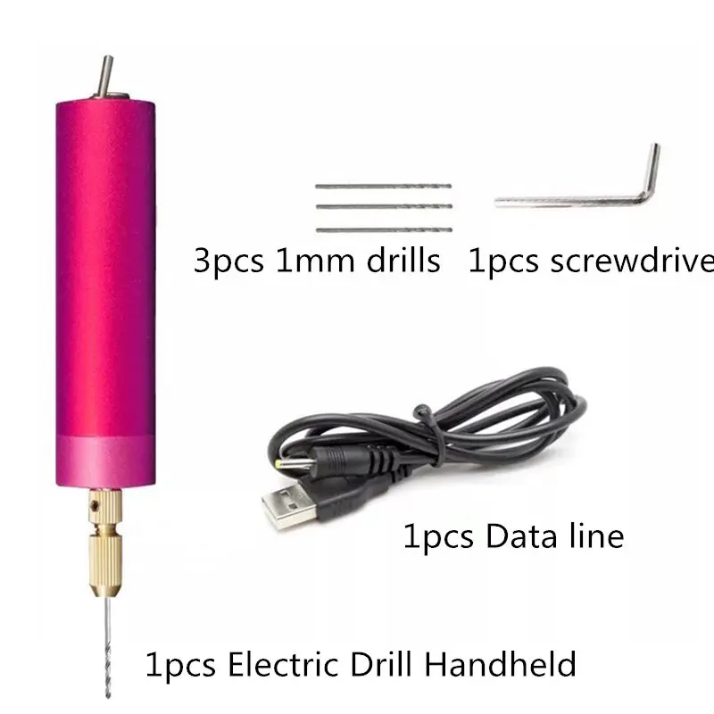 

Mini Electric Drill Handheld Drilling Tools Set With 5V USB Data Cable For DIY Jewelry Making Epoxy Resin Crafts Tools