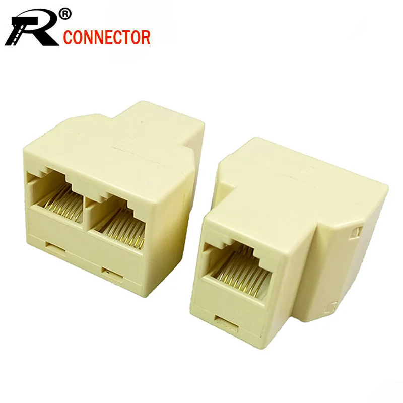 100 шт./лот RJ45 Ethernet кабель сплиттер 8 Pin сетевой адаптер 1 вход в 2 Выход конвертер