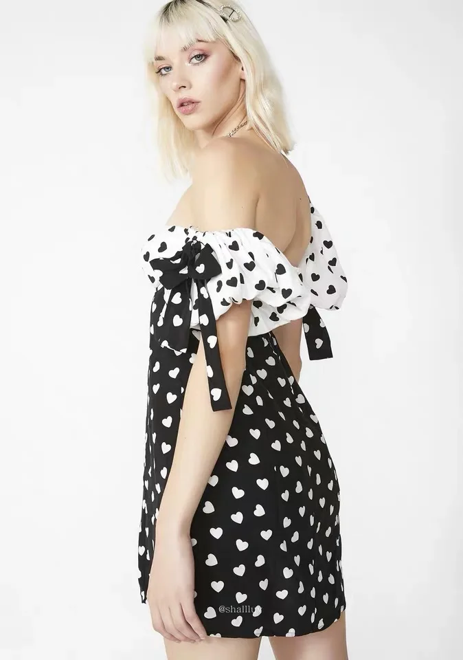 EASYSMALL Women dress Fashion Sexy Little love dress Sundress Summer exclusive high-end Slim tight Casual High waist