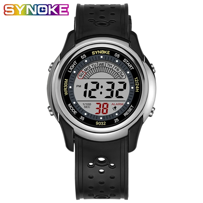 SYNOKE 9032 Children Watch for Kids Sport Digital Boys Watches Resistant Back Light  Stop Watch 3Bar Waterproof Kid Watch synoke fashion kids sport watches 50m waterproof electronic wristwatch stop watch clock children digital watch for boys girls