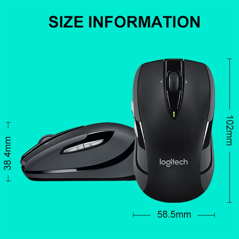 Оригинальная беспроводная мышь logitech M545/M546 2,4 ГГц с двумя дополнительными кнопками большого пальца для ПК, Офисная мышь для домашнего использования