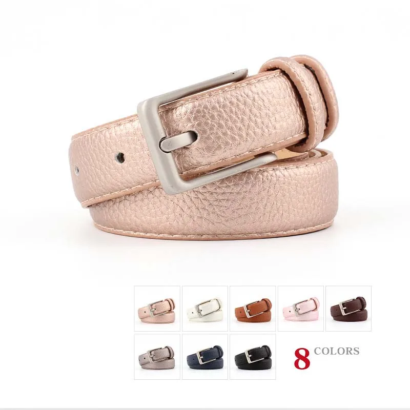 

Latest Hot Sale Female Fine Leather Belt 2019 Casual Trend Versatile Ceinture Designer Woman Fashion Pin Metal Belt Black