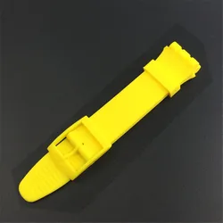 Silicone Watch Strap - Soft Rubber Replacement Wristband Bracelet - 20mm (Yellow)