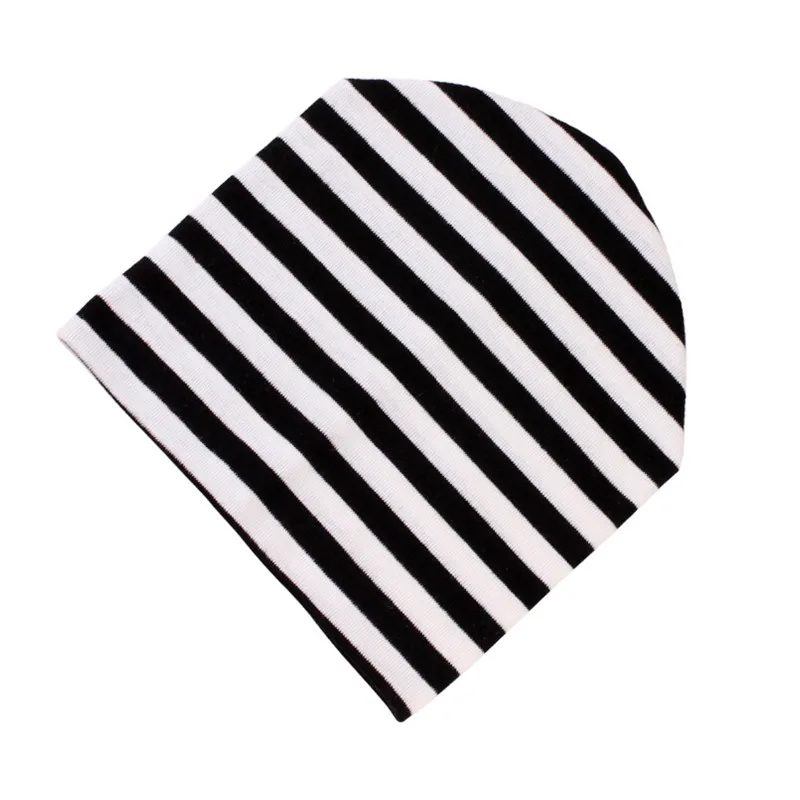 Stripe Black Детские аксессуары, теплая хлопковая вязаная шапка для маленьких мальчиков и девочек, вязаная крючком Шапка-бини, подарок для детей,, От 6 месяцев до 3 лет - Цвет: Stripe Black