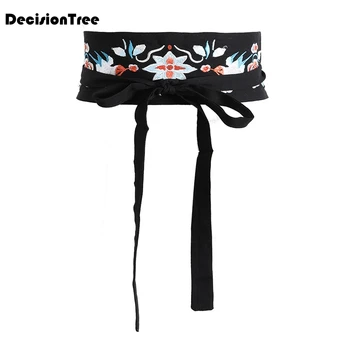 

2020 flower printing bind cos with tassel kimono palaeowind belts hair accessories kimono belt