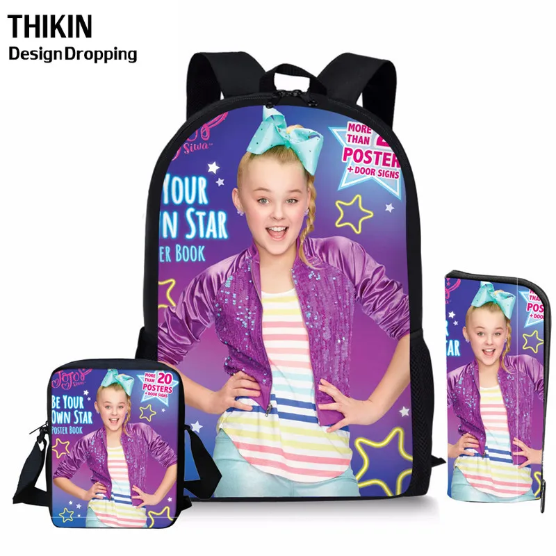 ThiKin суперзвезда JOJO Siwa девушка рюкзак 3 шт./компл. школьная сумка в комплекте школьные сумки для подростков мальчиков и девочек студентов Bagback