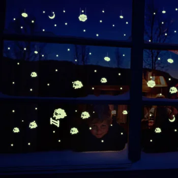 

Small Sheep Fluorescent Stickers Glow Dark Luminous Paste Ceiling Decoration Fluorescence Children Bedroom Adornment Wall Posts