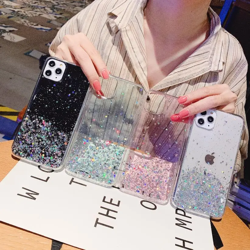 20PCS High-Quality Bling Soft TPU Glittering Smooth Phone Cases