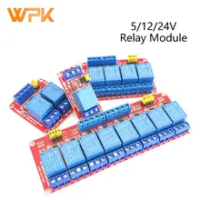 5/12/24V Relay Module 1/2/4 Road Optocoupler Isolation Support High And Low Level Trigger Development Board 1Pcs