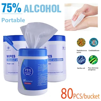 

Disinfection Wipes 80 Sheets Bag Portable 75 Alcohol Wipes 15ML dropshipping