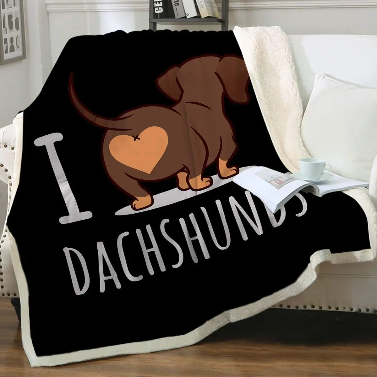 Dachshund Lovers Gifts Sherpa Blanket Dogs Cute Dachshund Animal Fleece