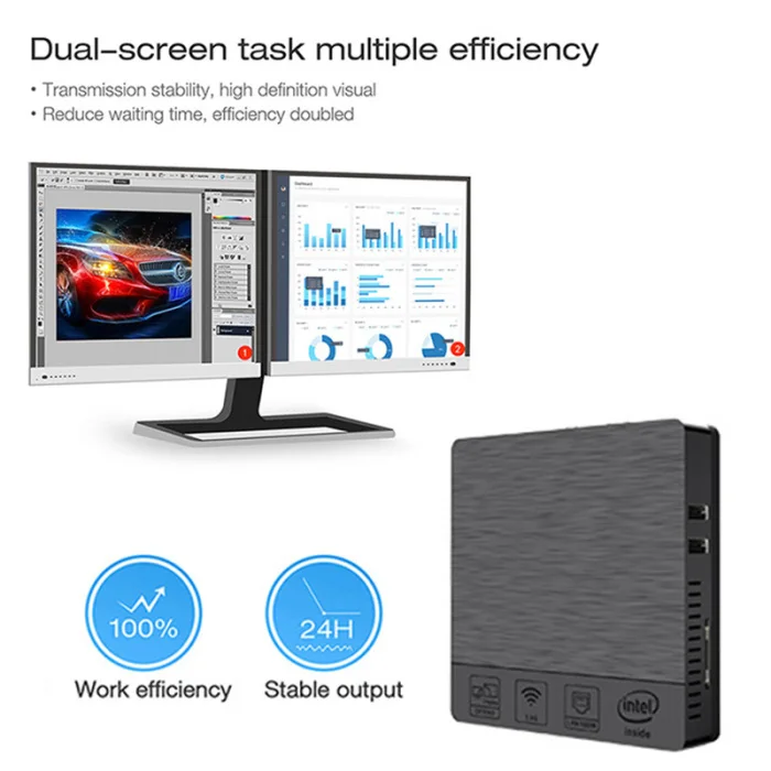 Мини компьютер хост BT3 PRO II 4G+ 64G для Win10 домашнего офиса с VGA интерфейсом OD889