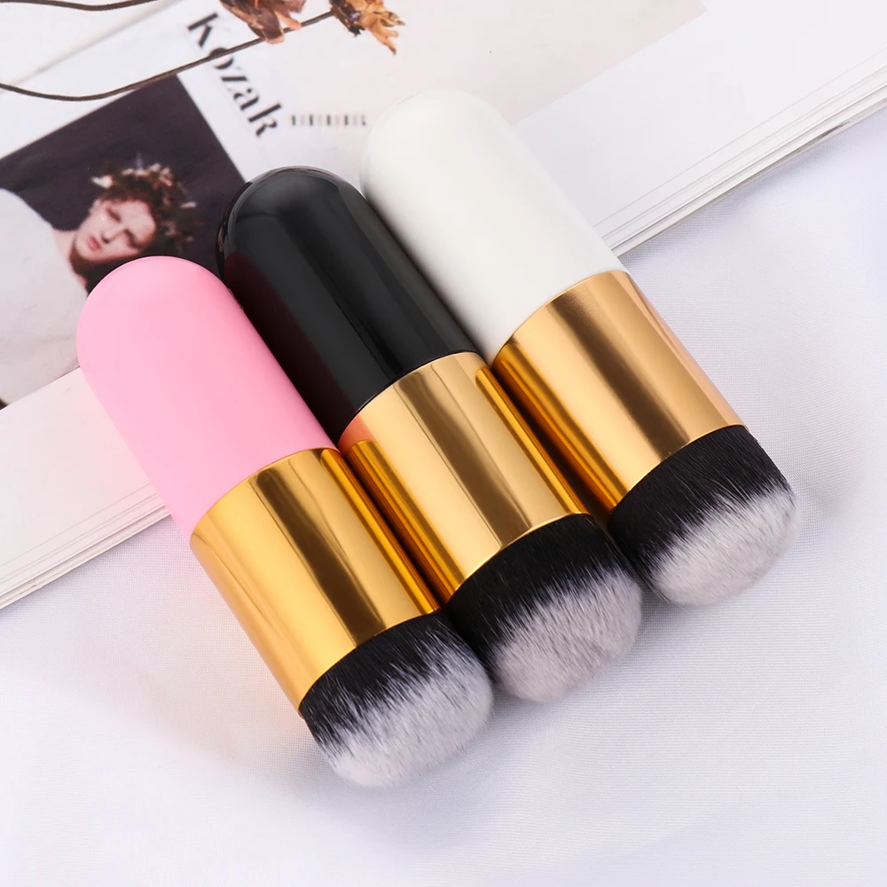

1PC Hot Sale Soft Cute Flat Chubby Pier Foundation BB Face Powder Contour Brushes Multi-color Women Beauty Makeup Cosmetic Tools