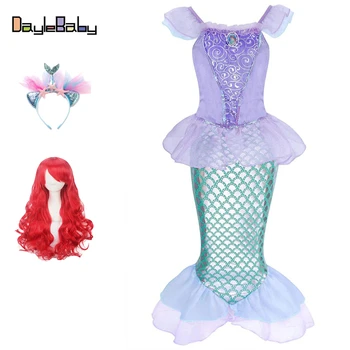 

DAYLEBABY Girls Aquaria The Mermaid Costume Deluxe Toddler Child Linda Dress up Fancy Party Kids Dress