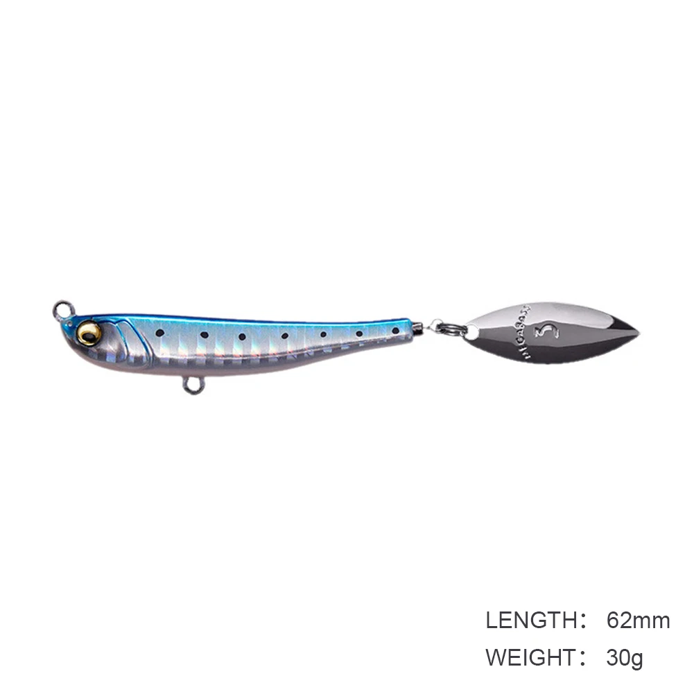 Jig Bait Winter Fishing with Spinner Spoon Fishing Lures 62mm 30g Jigs Trout Winter Fishing Hard Baits Tackle Pesca Makippa 30G