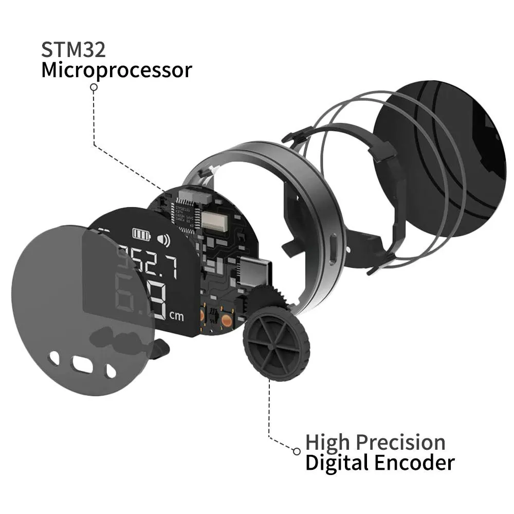Digital Tape Measure DUKA LCD Digital Meter Electronic Tape Measure Little Q Electronic Ruler Voicebroadcast Digital Mesuring Curve Irregular Object