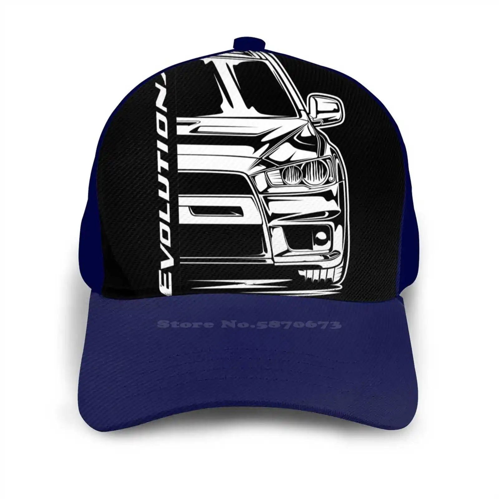 Lancer Evolution X ( White Print ) Dad Mom Baseball Cap Friend Gift Modern Concept Mockup Style Engine Fast Road Drive Sport | Аксессуары