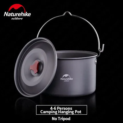 Hanging Pot Naturehike 4L походная посуда, горшок, походная посуда для туризма 4-6 человек, легкий походный горшок с крюком, посуда для пикника - Цвет: Hanging Pot