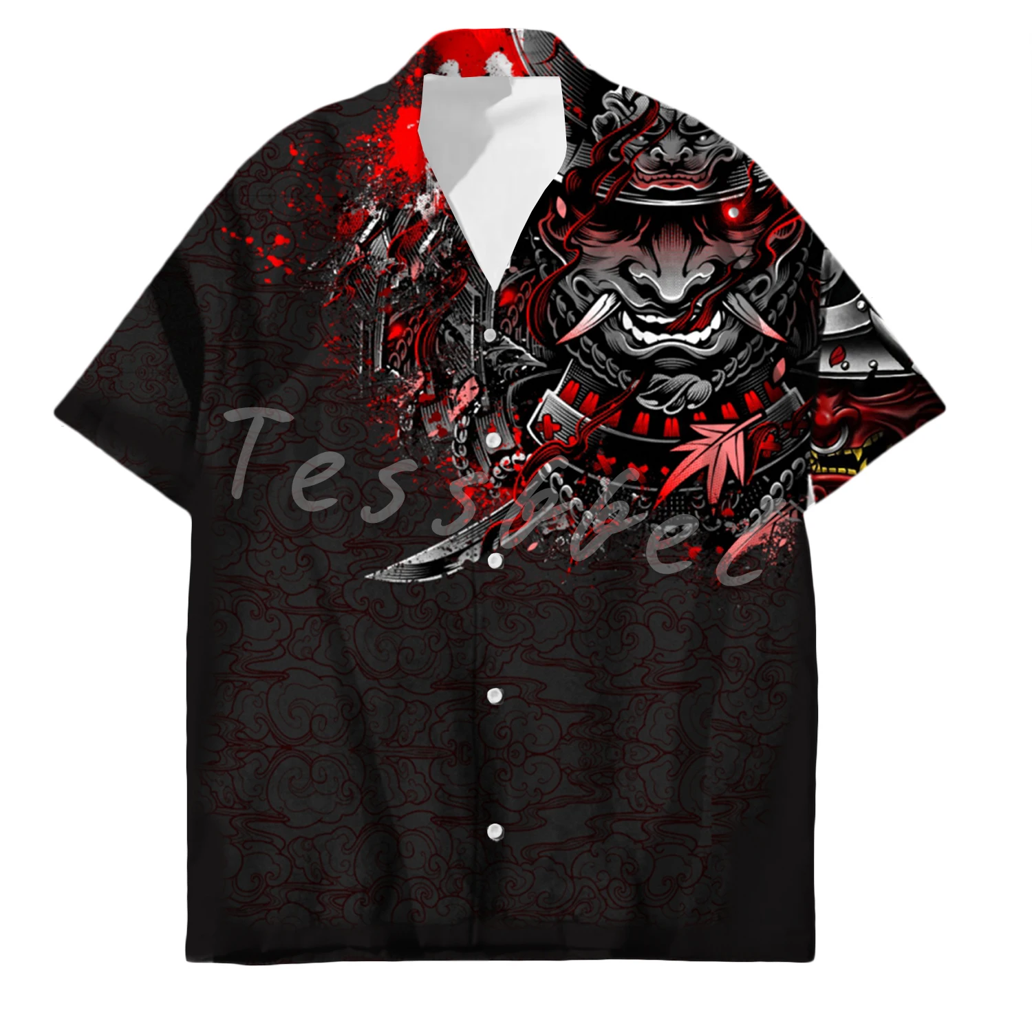 Tessffel Samurai Japan Tattoo 3D Print Men’s Hawaiian Shirts Beach Shirt Fashion Summer Harajuku Casual Oversize Streetwear S26