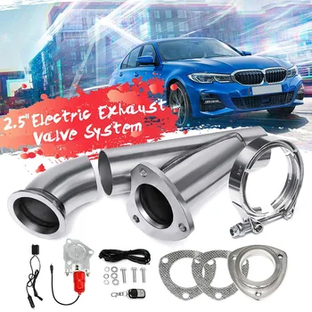 

1 Set 2.5" Car Truck Electric Stainless Exhaust Valve Catback Downpipe Systems Kit Remote Intelligent Boost Cutout E-Cut Muffler