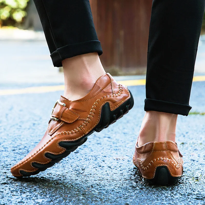 Spring Summer New Style Men Business Casual Leather Shoes British Style Moccosins 8038 MEN'S SHOES Driving Shoes
