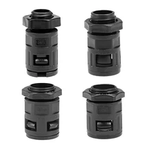 uxcell AD10-AD21.2 PG7-PG16 M12-M24 Cable Gland Corrugated Plastic Tube Connector Waterproof Pipe Joints Clamps Black