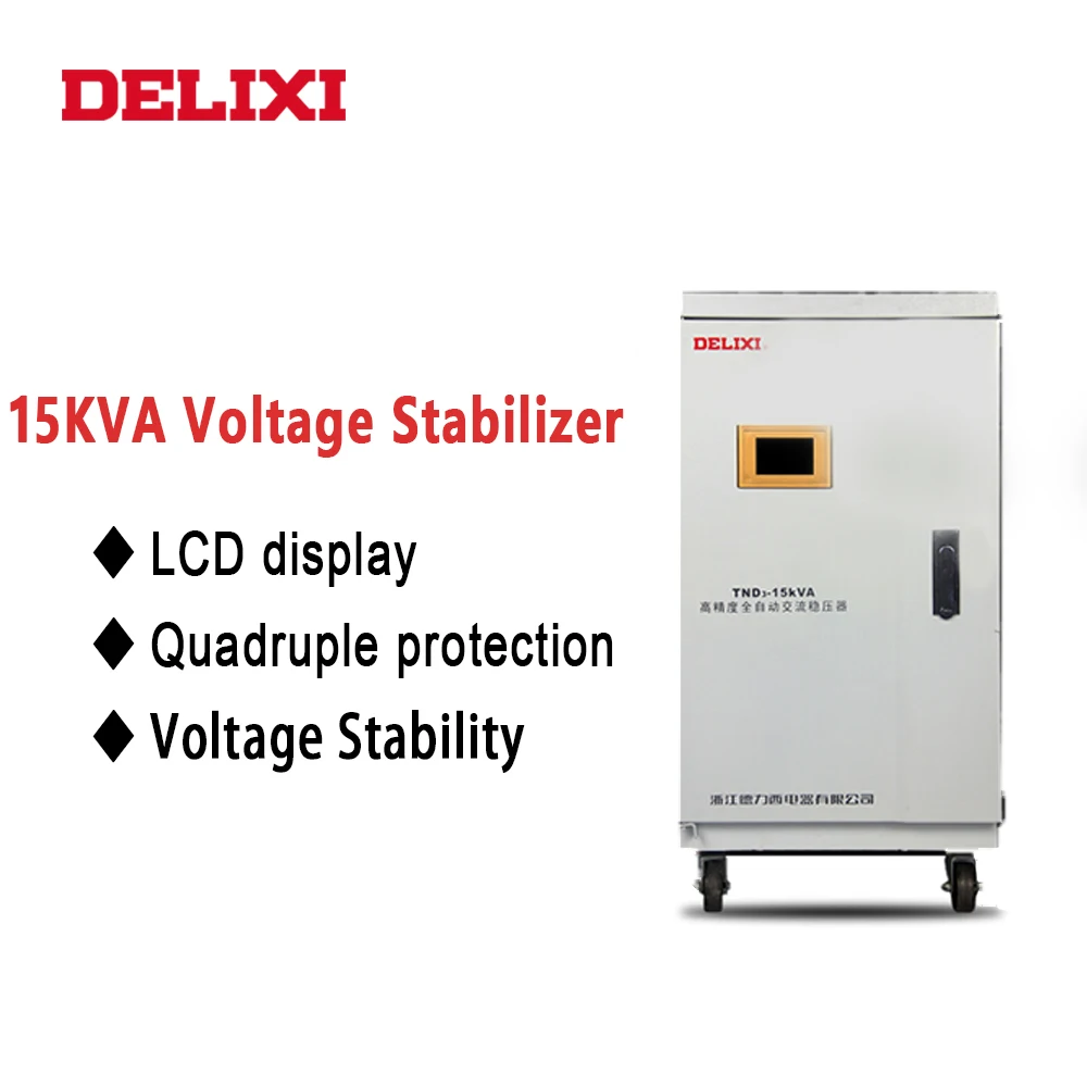 

DELIXI Single phase voltage stabilizer TND3-15KVA high accuracy Automatic 15KW AC 220V voltage regulator for household