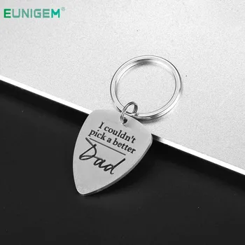 

Father Day Gifts for Men Dad Stepfather Keychains for Men I Couldn't Pick A Better Dad Guitar Pick Gift from Wife Daughter Son