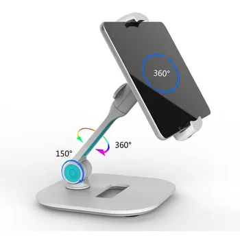 

DL-204D 360 Rotation Multifunction 4-11" Tablet PC Stand Mobile Phone Holder Metal Base Universal Foldable Lazy Tablet Support