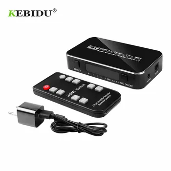 

KEBIDU 4 In 1 Out 4K HDMI Switcher Extractor ARC HDMI Audio Switch 2.0 60HZ HDR HDMI Splitter Switch & IR Control for HDTV PS4