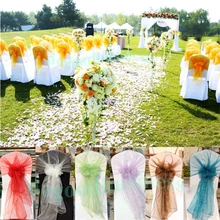 50 шт. 65*275 чехлы для стульев капот из органзы Свадебные поясом праздничные Свадебные украшения с бантом