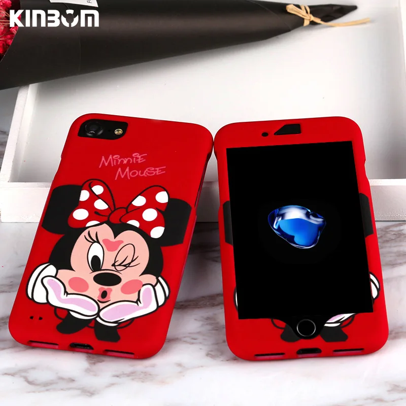 KINBOM 360 чехол для iPhone 7 8 6S Мышь мультфильм Обложка Apple Plus 6 S полная защита |
