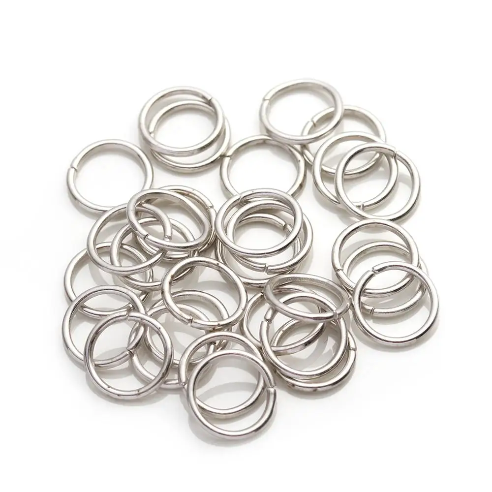 Rhodium 200 шт./лот, золотые, серебряные петли, 4, 5, 6, 8, 10 мм, открытые кольца для рукоделия, изготовления ювелирных изделий, ожерелья, браслетов, фурнитура, соединительные принадлежности - Цвет: Rhodium