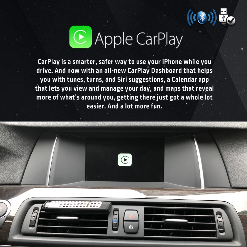 Беспроводной CarPlay Android Авто модернизации декодер для BMW F20 F22 F30 F32 F10 F12 F01 F48 F25 F26 F15 F16