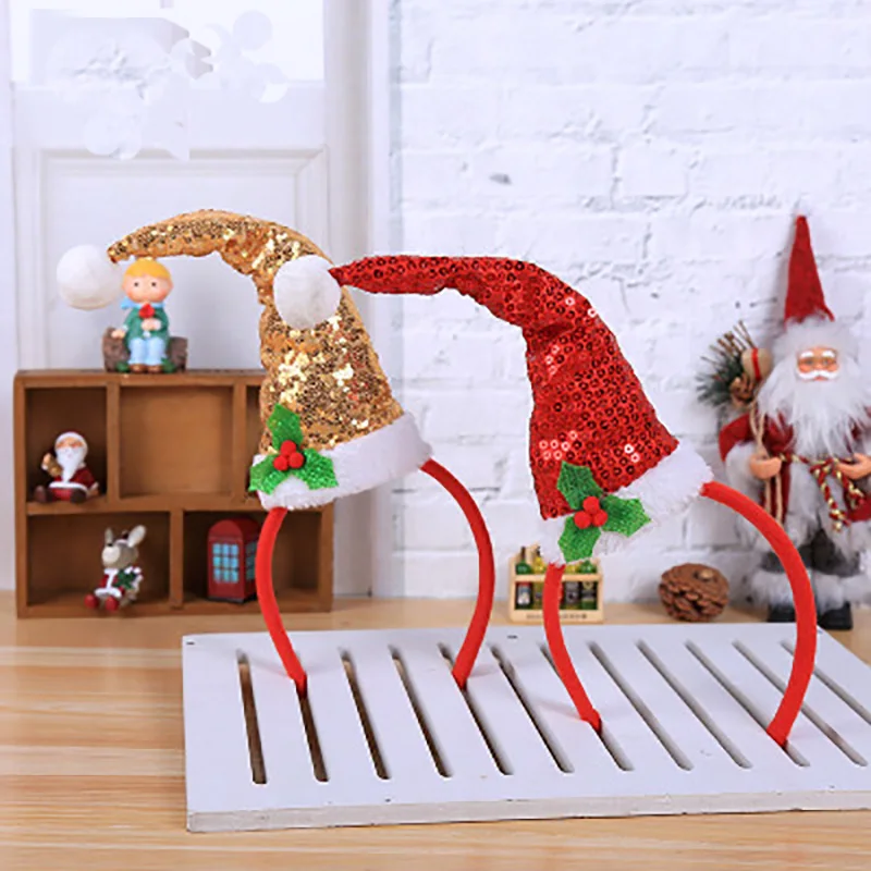 

Christmas Headband Red Feather Xmas Hair Band Clasp Headwear Head Hoop Party Elf Hairband Headhoop Christmas Gift