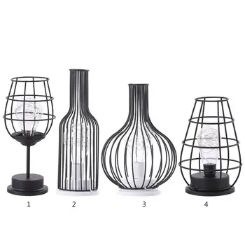 

Retro Iron Art Table Lamp Creative Hollow Reading Night Light Home Living Room