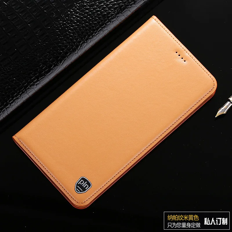 Натуральная телячья кожа чехол для телефона для LG G6 G7 G8 G8S V20 V30 V40 V50 ThinQ K40S K50S Чехол-книжка с подставкой для телефона с откидной крышкой - Цвет: Beige yellow