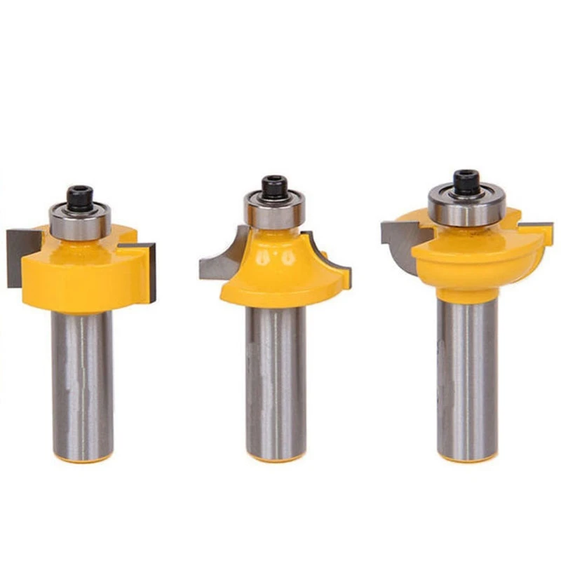 

3Pcs/Set Glass Door Plank Wood Working Tools Curboard Cutter Router Bits 1/2 Shank T Type Ballnose