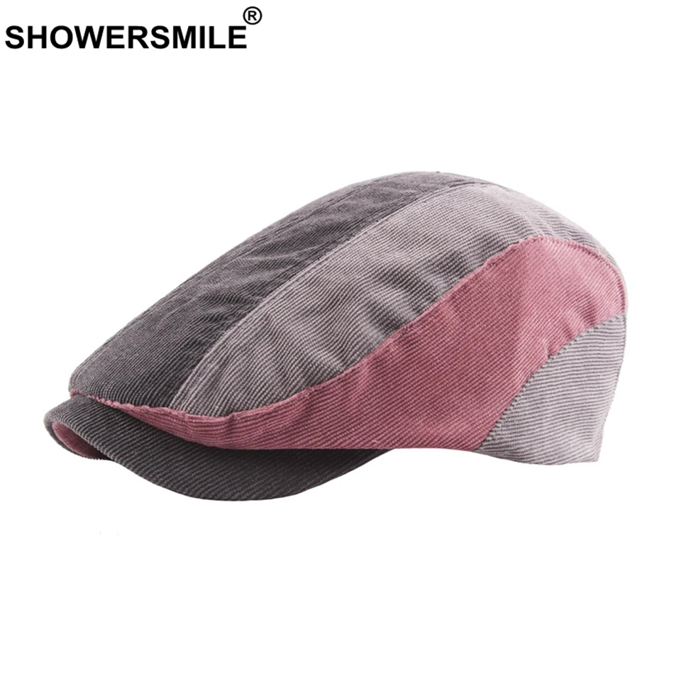 Кепка SHOWERSMILE в стиле пэчворк береты клетку плоские кепки женские твидовые шапки с