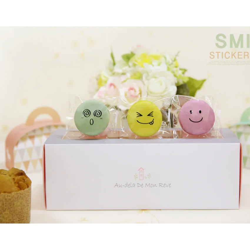 

90Pcs/pack Smiley Transparent Self-adhesive Baking Packaging Stickers Party Favor Gift Bag Sealing Stickers