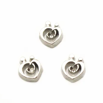 

10pcs/lot Charms heart Floating Charms Floating Memory charms Lockets DIY Jewelry