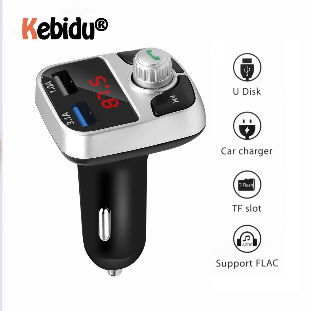 USB адаптер двойной USB зарядное устройство Bluetooth 4,2 fm-передатчик беспроводной Bluetooth MP3 плеер для u-диска TF карта Автомобильный комплект свободные руки