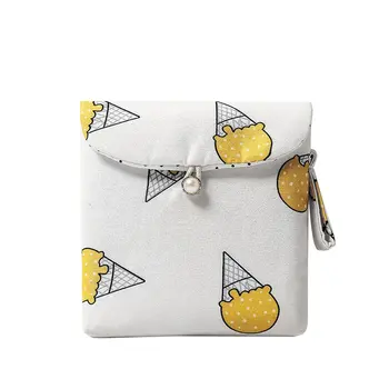

Cute Cartoon Cotton High-capacity Convenient Napkin Bag Women Tampon Multifunctional Button Storage Bag