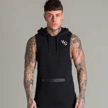 Мужской спортивный жилет без рукавов с капюшоном, мужской жилет на весну и осень, стиль, мужской жилет