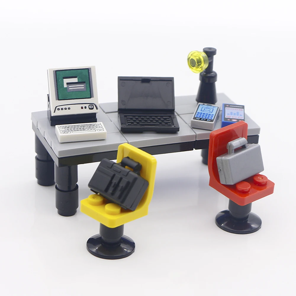 City Accessories Building Blocks Laptop Office House Computer Suitcase MOC Brick Toys For Children Compatible LegoINGlys Friends (3)