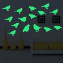 KW3234 ночник резные птицы милый мультфильм настенные Стикеры, горячие продажи флуоресцентная наклейка внешней торговли Горячие украшения дома Whol