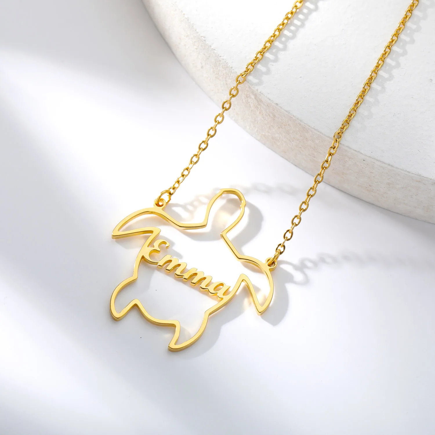 

Custom Cute Turtle Name Necklace For Women Stainless Steel Customized Necklaces Personalized Letter Choker Necklace Gift