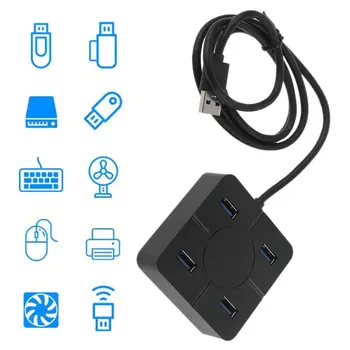 

4 Ports USB 3.0 Hub High Speed Adapter Cable For PC Laptop Card Reader U Disk W91A