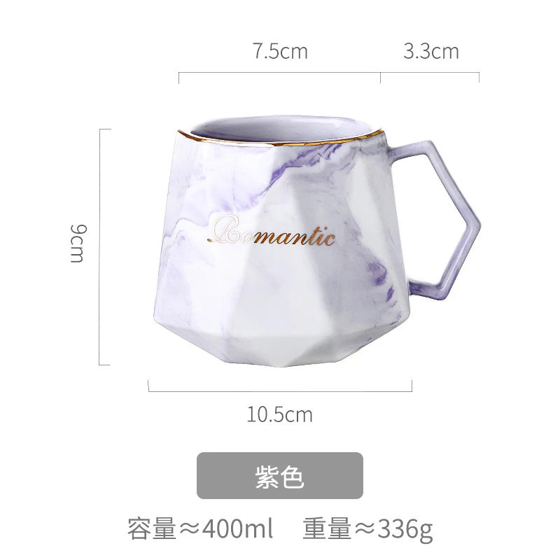 Ретро керамические чашки простая кружка для завтрака кружки ручной работы керамическая металлическая кружка чашка Tazze Colazione подарки для учителя кружка Современная HH50MK - Цвет: purple-400ML